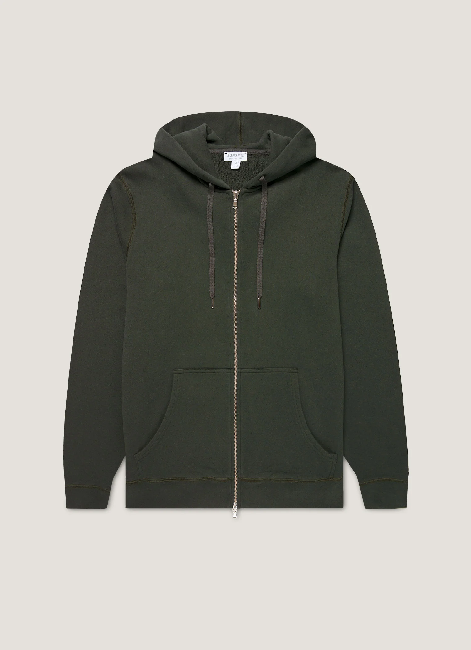 Loopback Zip Dark Green Hoodie